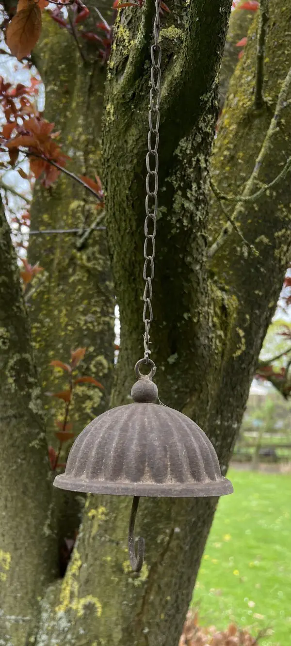 Vetbolhanger, vogelvoerhanger klok, aged metal bruin VH591 - Afbeelding 6