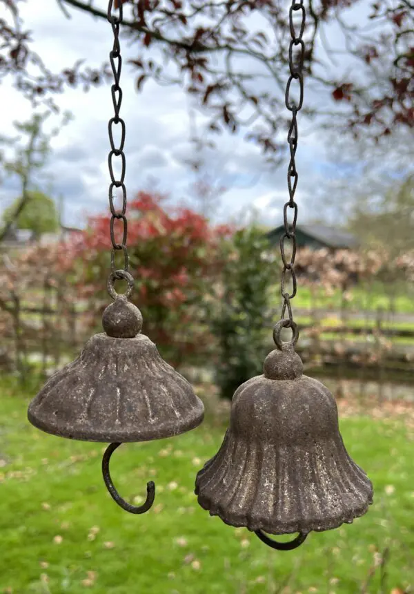 Vetbolhanger, vogelvoerhanger klok, aged metal VH592 - Afbeelding 4