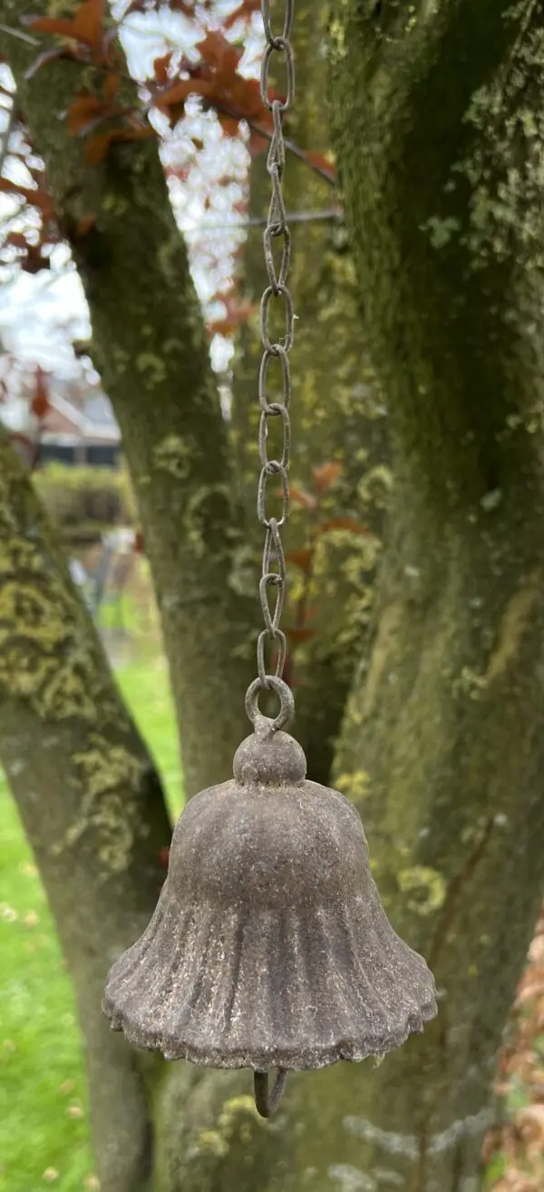 Vetbolhanger, vogelvoerhanger klok, aged metal VH592 - Afbeelding 7