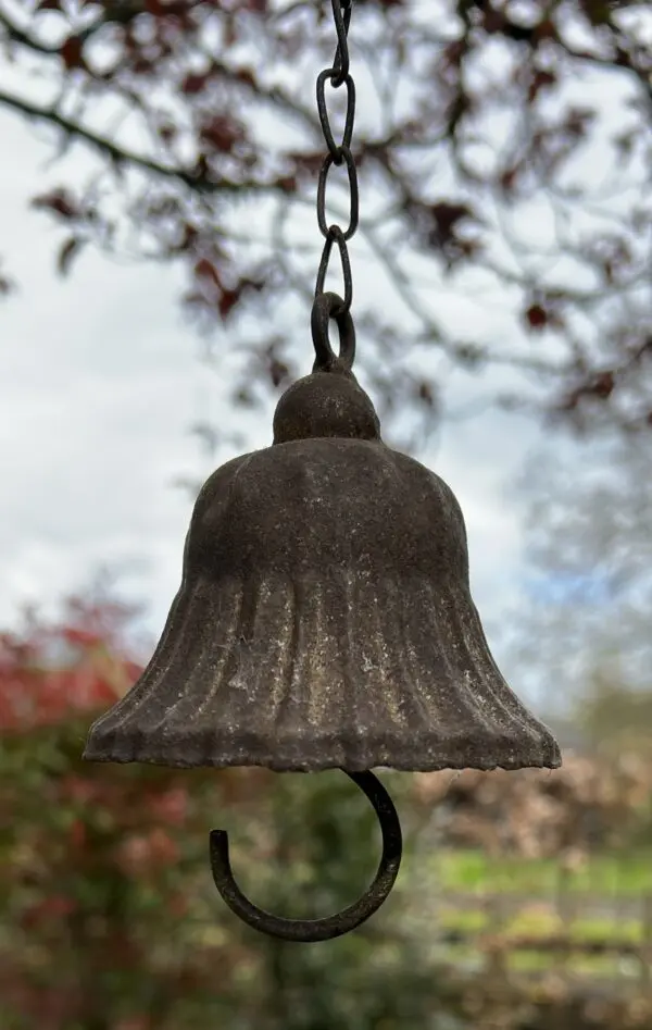 Vetbolhanger, vogelvoerhanger klok, aged metal VH592 - Afbeelding 6