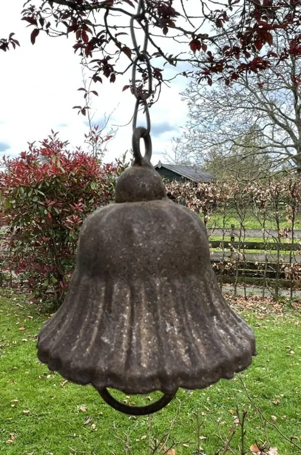 Vetbolhanger, vogelvoerhanger klok, aged metal VH592 - Afbeelding 5