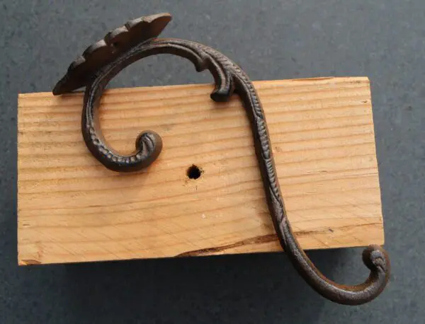 Wandhaak, 23,8 cm. sierlijk, dubbele haak, gietijzer WG161 - Afbeelding 6