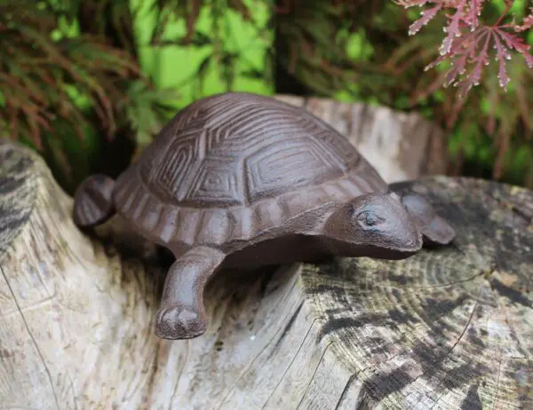 Dierenbeeld schildpad, gietijzer, groot  SG315 - Afbeelding 2