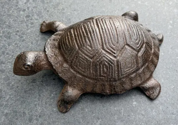 Dierenbeeld schildpad, gietijzer, groot  SG315 - Afbeelding 6