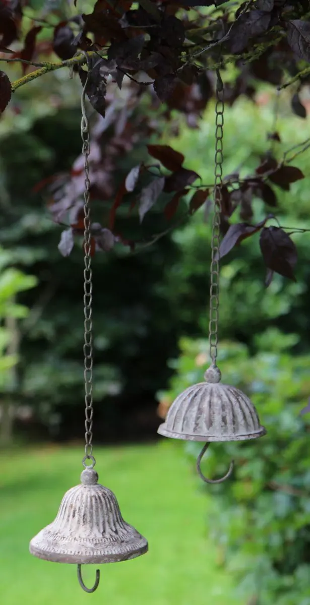 Vetbolhanger, vogelvoerhanger klok, aged metal VH594 - Afbeelding 6