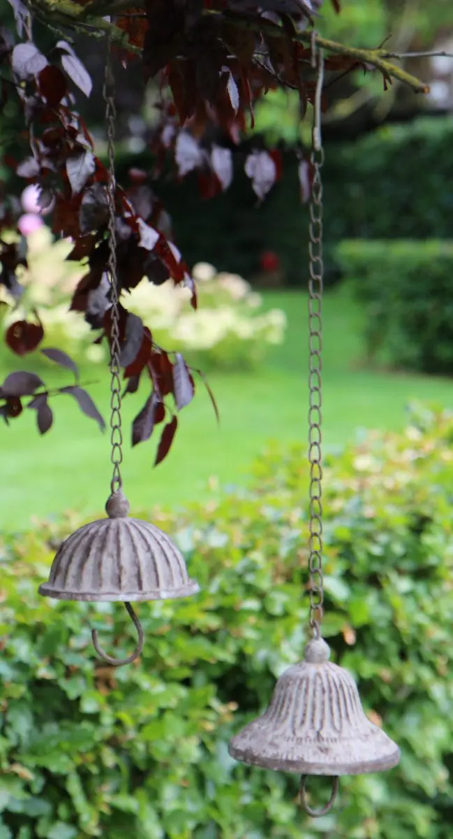 Vetbolhanger, vogelvoerhanger klok, aged metal VH594 - Afbeelding 7