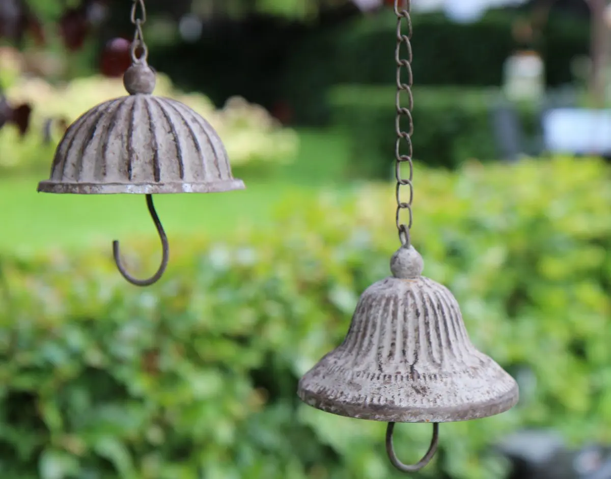 Vetbolhanger, vogelvoerhanger klok, aged metal VH594 - Afbeelding 8