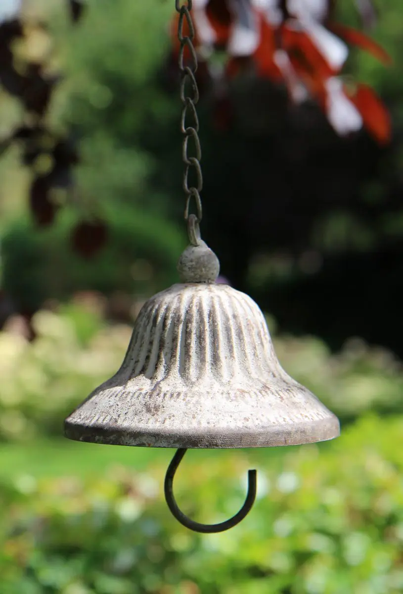 Vetbolhanger, vogelvoerhanger klok, aged metal VH594 - Afbeelding 2