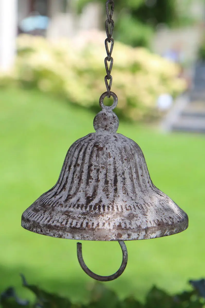 Vetbolhanger, vogelvoerhanger klok, aged metal VH594 - Afbeelding 3