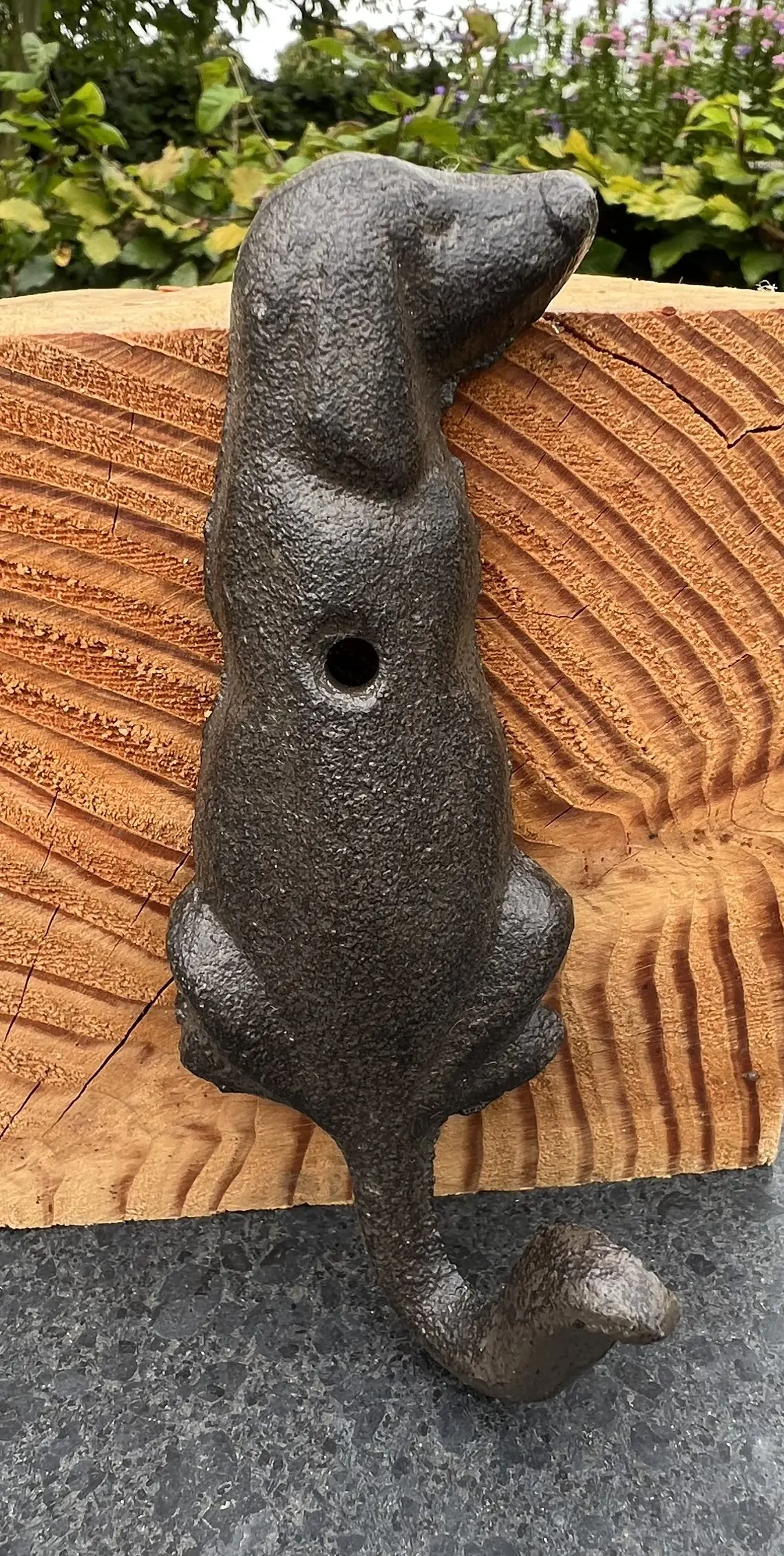 Kapstokhaak hond met staart als haak, gietijzer LH229b - Afbeelding 3