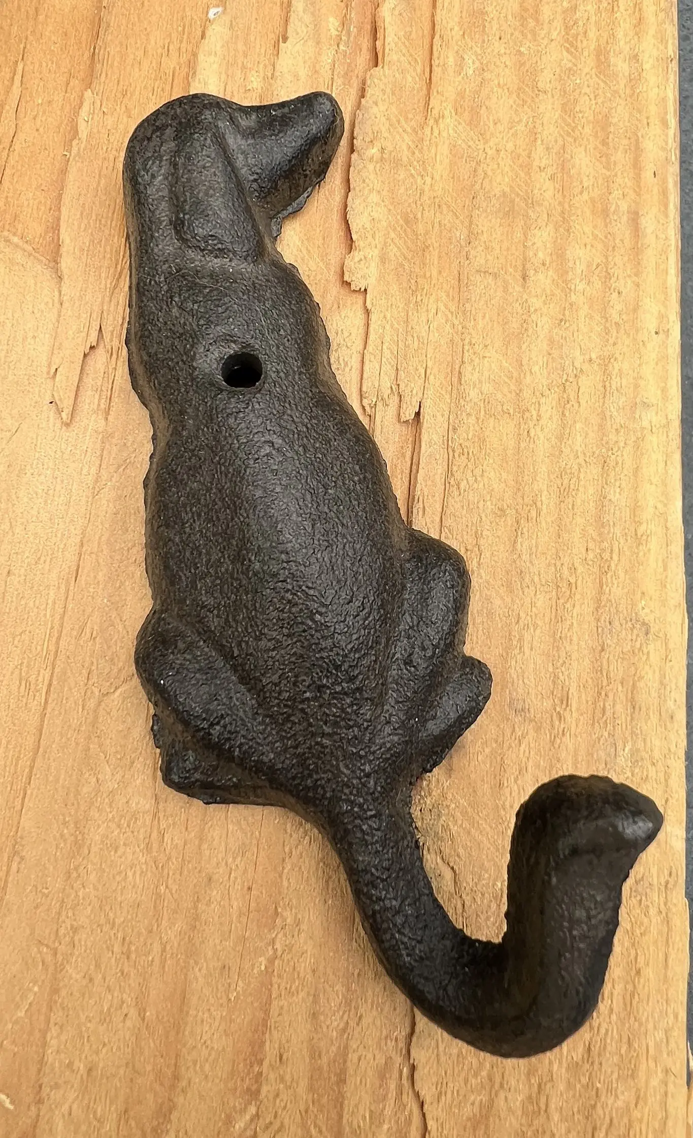 Kapstokhaak hond met staart als haak, gietijzer LH229b - Afbeelding 2