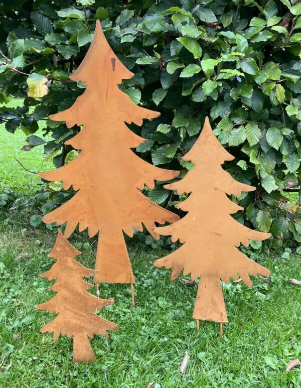 Tuinsteker kerstboom, spar, roestig metaal                        SB207 - Afbeelding 3