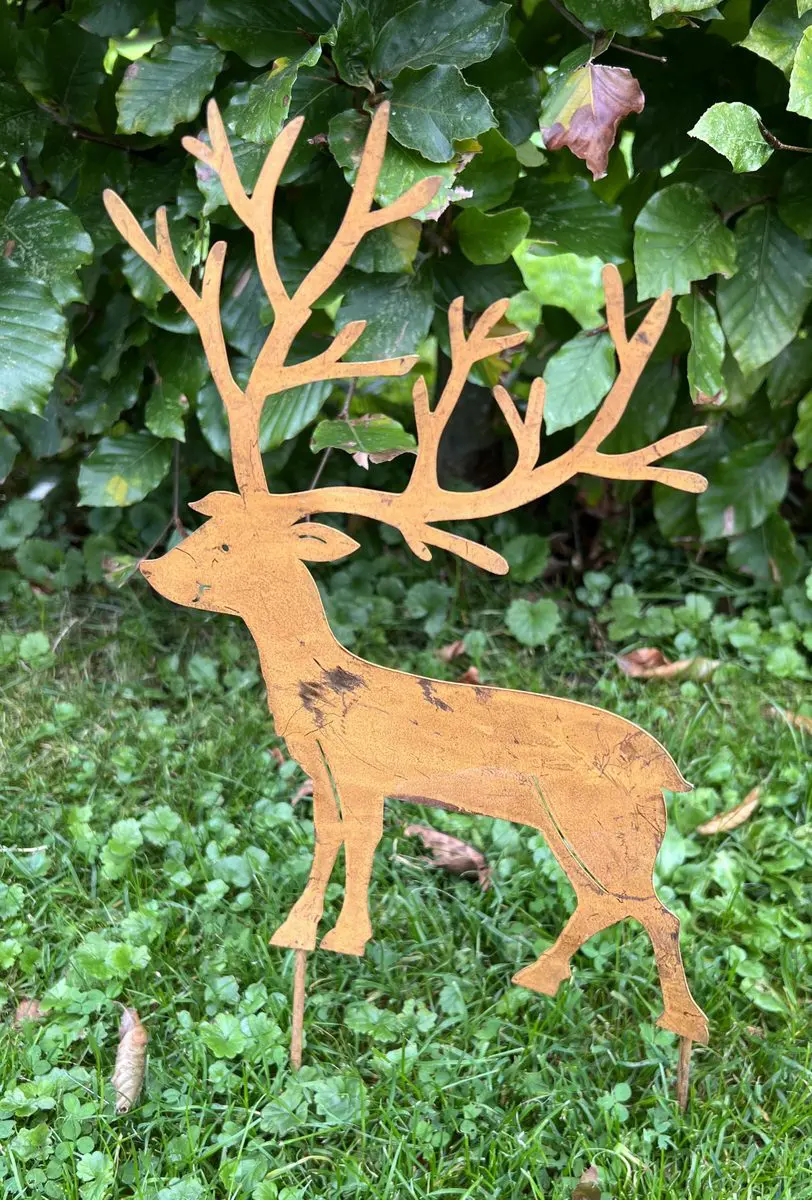 Tuinsteker hert, roestig metaal SH121