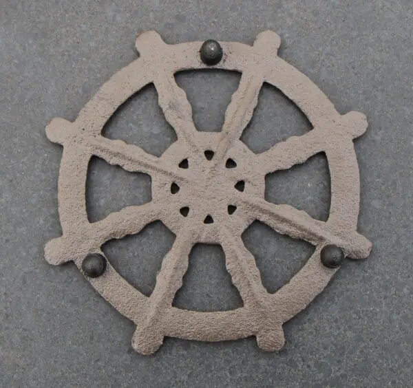Onderzetter,treefje maritiem,stuurwiel, 18,8 cm, gietijzer OG403 - Afbeelding 4