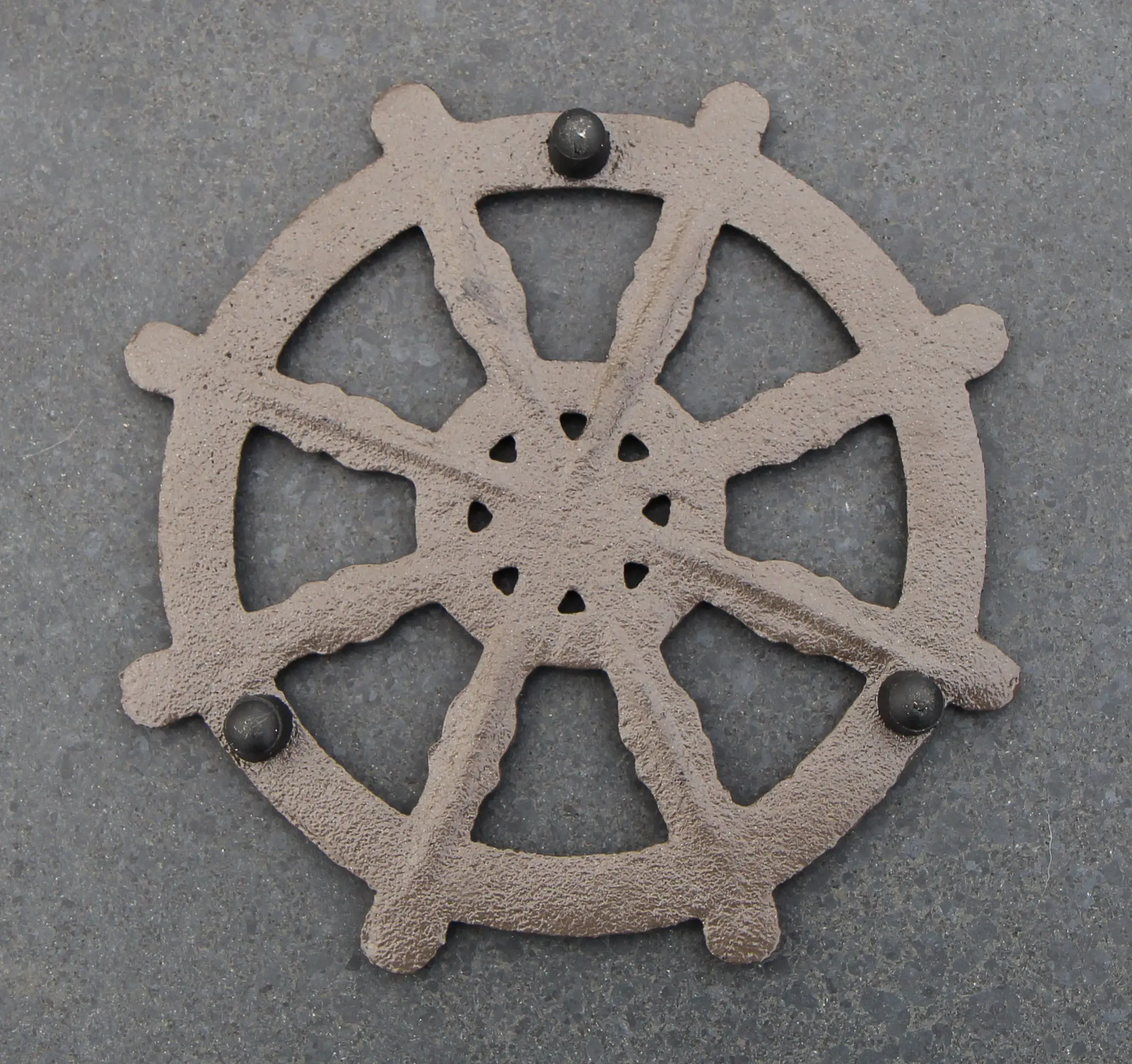 Onderzetter,treefje maritiem,stuurwiel, 18,8 cm, gietijzer OG403 - Afbeelding 4