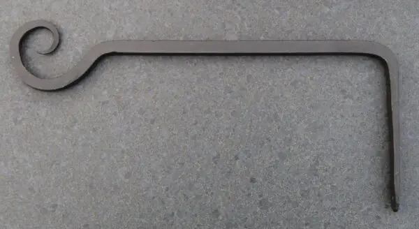 Wandhaak 29,5 cm. eenvoudig met krul, gietijzer WG184 - Afbeelding 7