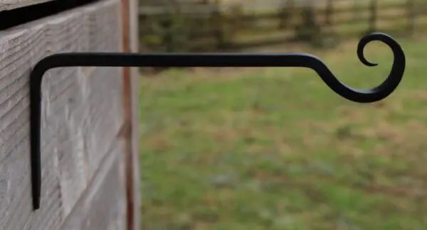 Wandhaak 29,5 cm. eenvoudig met krul, gietijzer WG184 - Afbeelding 5