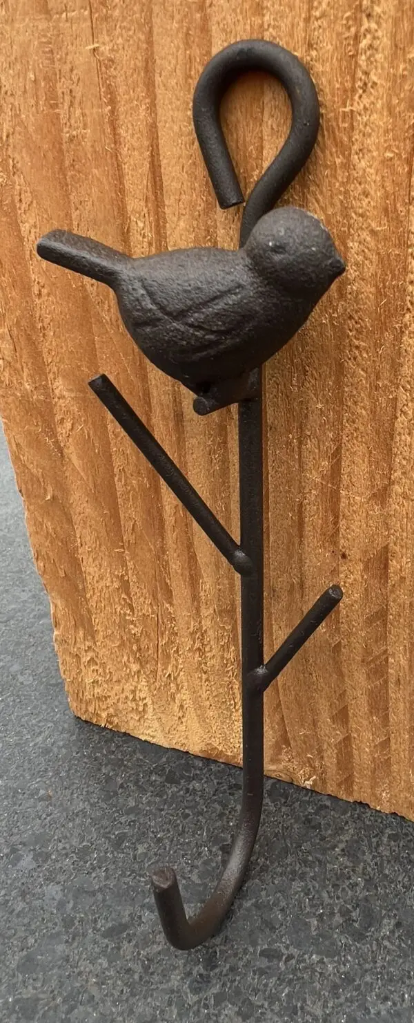 Kapstokhaak vogel met takjes en ruime haak, gietijzer 6Y1343 - Afbeelding 4