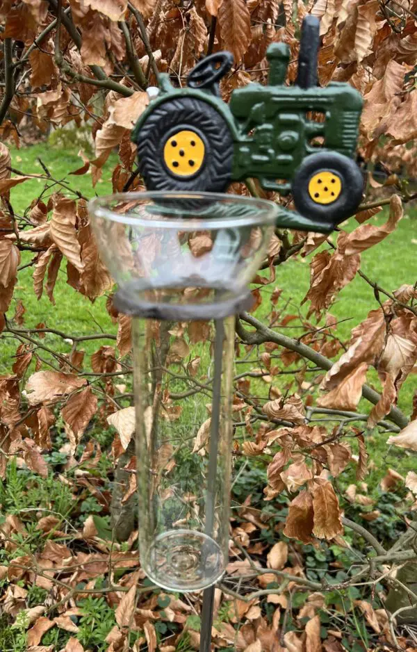 Regenmeter tractor groen, gietijzer RM141 - Afbeelding 2