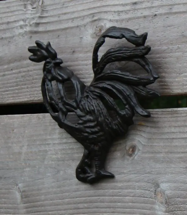 Haan, wanddecoratie, gietijzer 6Y3913 - Afbeelding 4