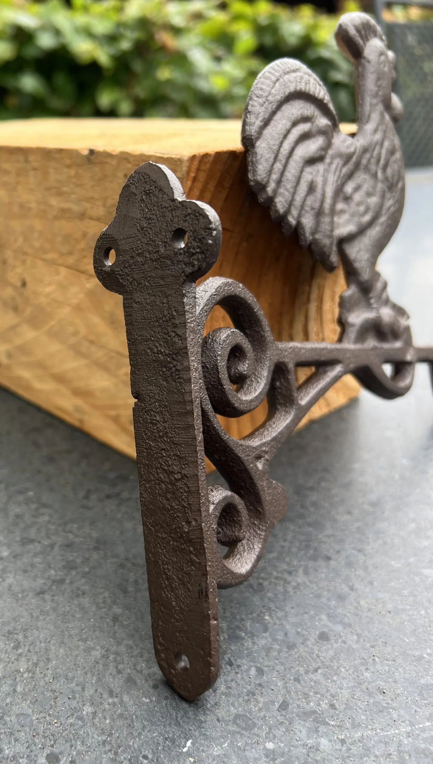 Wandhaak haan, gietijzer, BPH181 - Afbeelding 4