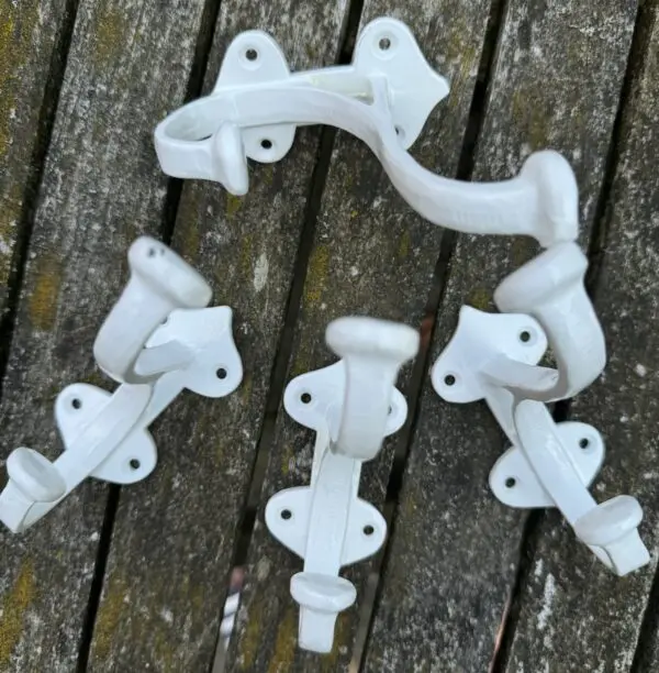 Kapstokhaak dubbele haak, wit, gietijzer, B-Keus, KH248 - Afbeelding 4