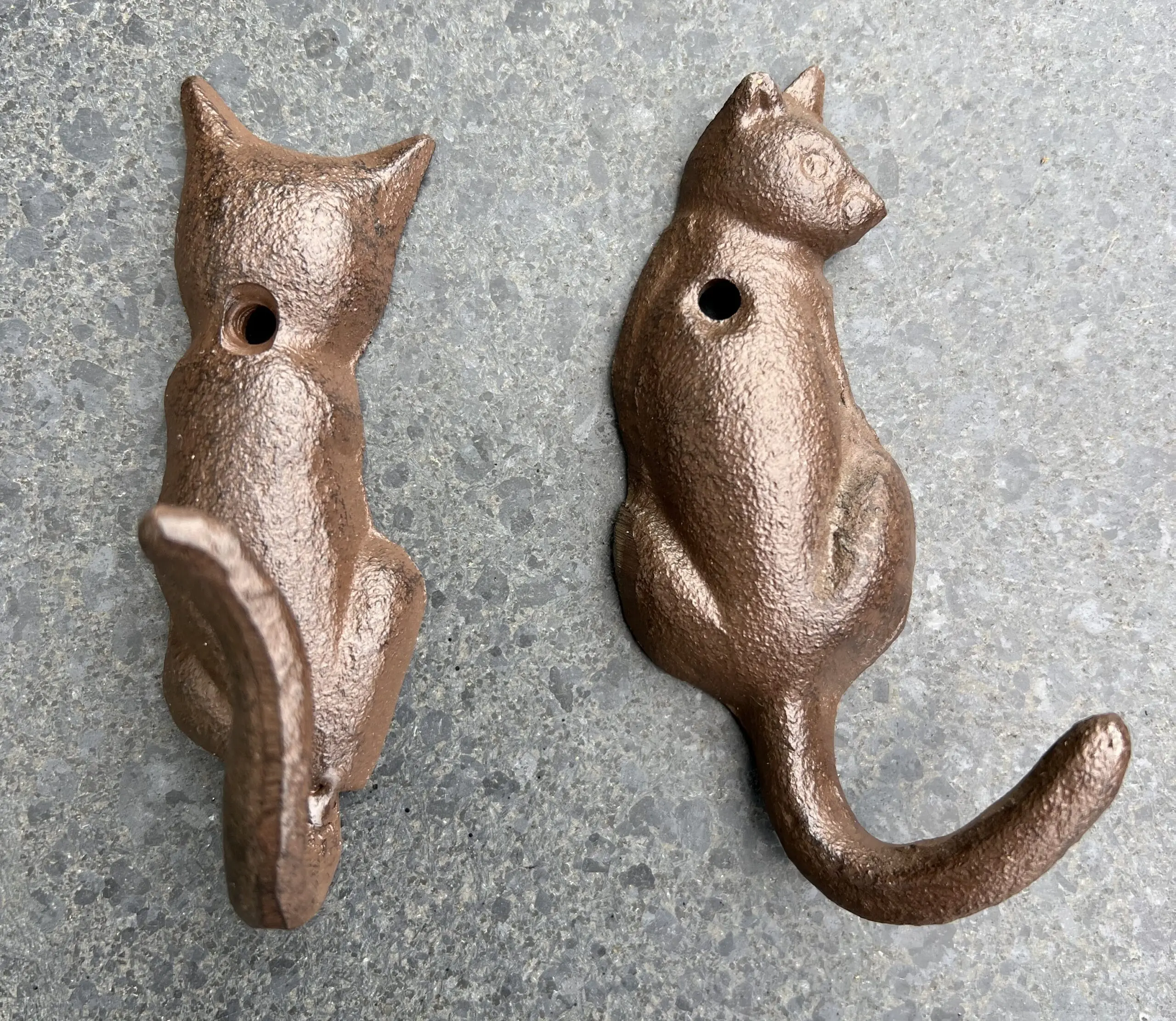 Kapstokhaak poes met staart als haak, gietijzer LH230B - Afbeelding 5