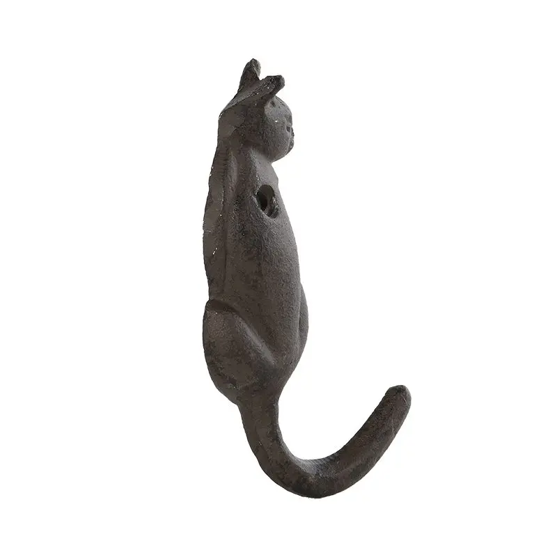 Kapstokhaak poes met staart als haak, gietijzer LH230B - Afbeelding 4