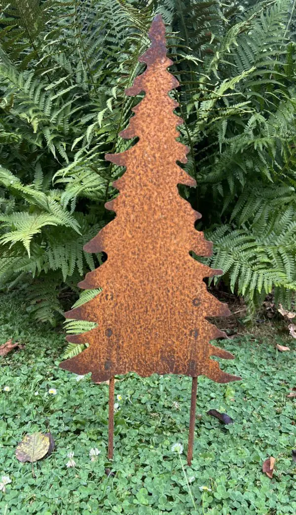 Tuinsteker kerstboom, spar, roestig metaal SB504