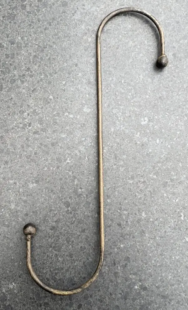 S-haak, metaal, 32,5 cm. bruin SH128