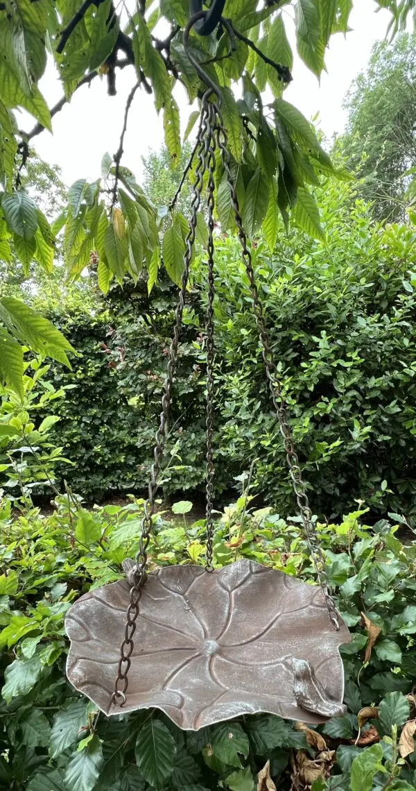 Vogelschaal, vogelbad blad met vogels, hangend VB121 - Afbeelding 3