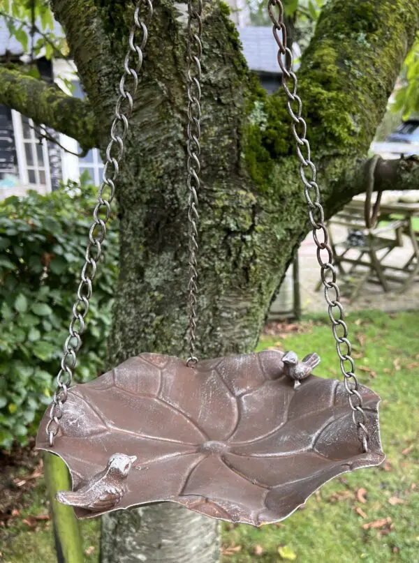 Vogelschaal, vogelbad blad met vogels, hangend VB121 - Afbeelding 6