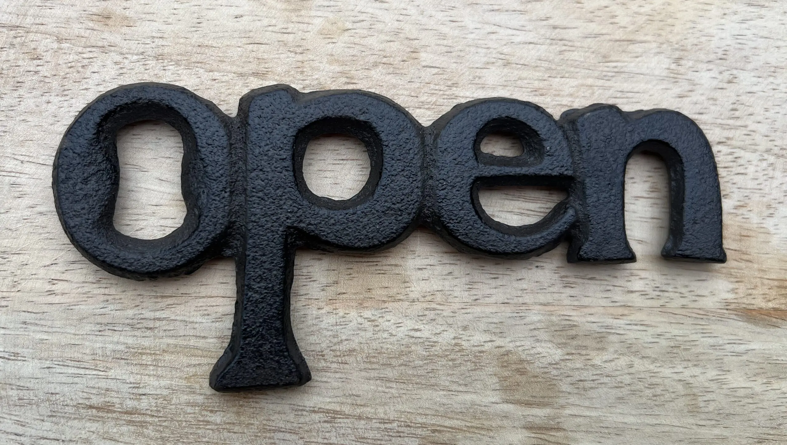 Flesopener, bieropener "open" gietijzer, FG586 - Afbeelding 2