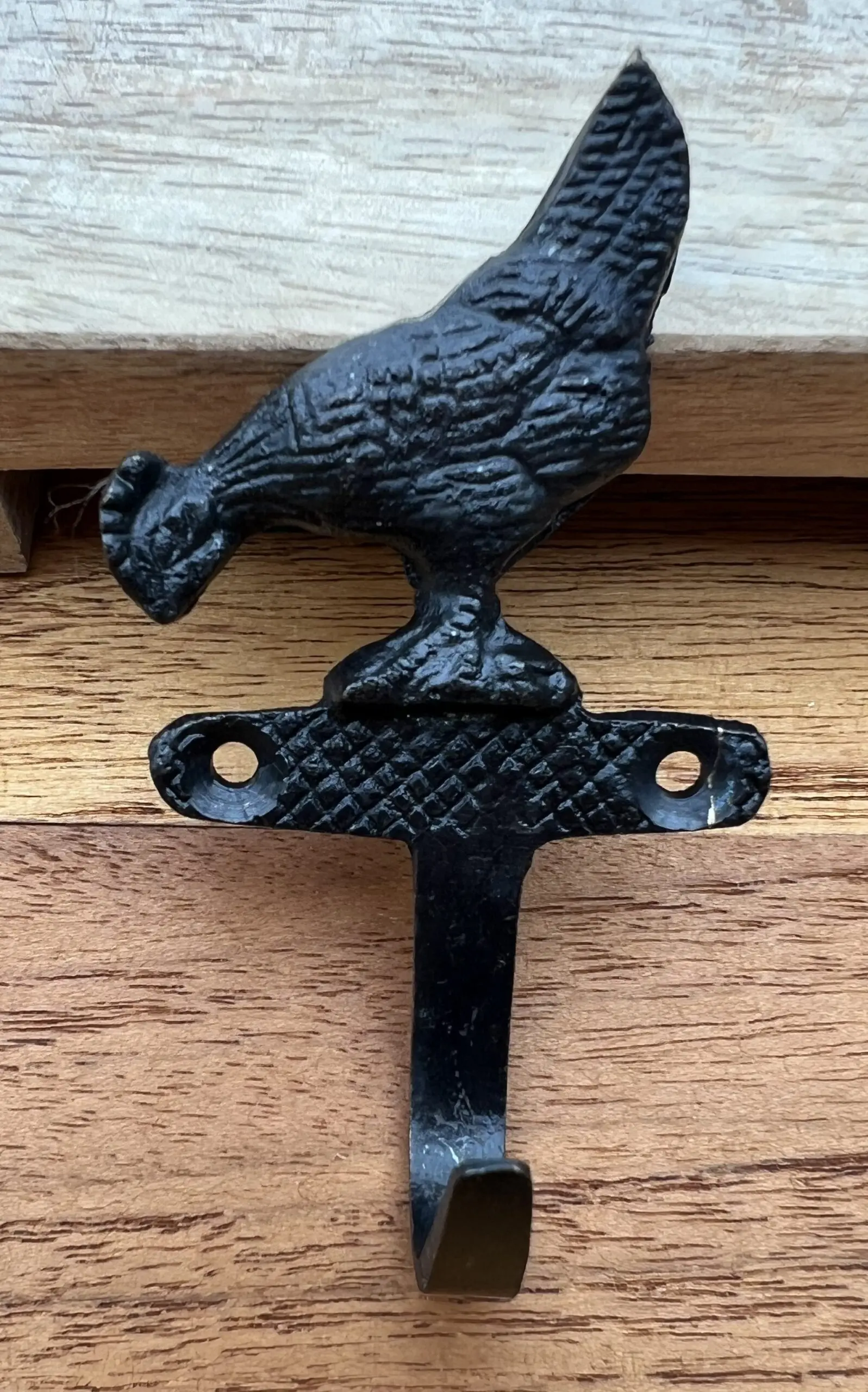 Kapstokhaak kip, metaal, zwart  KH147K