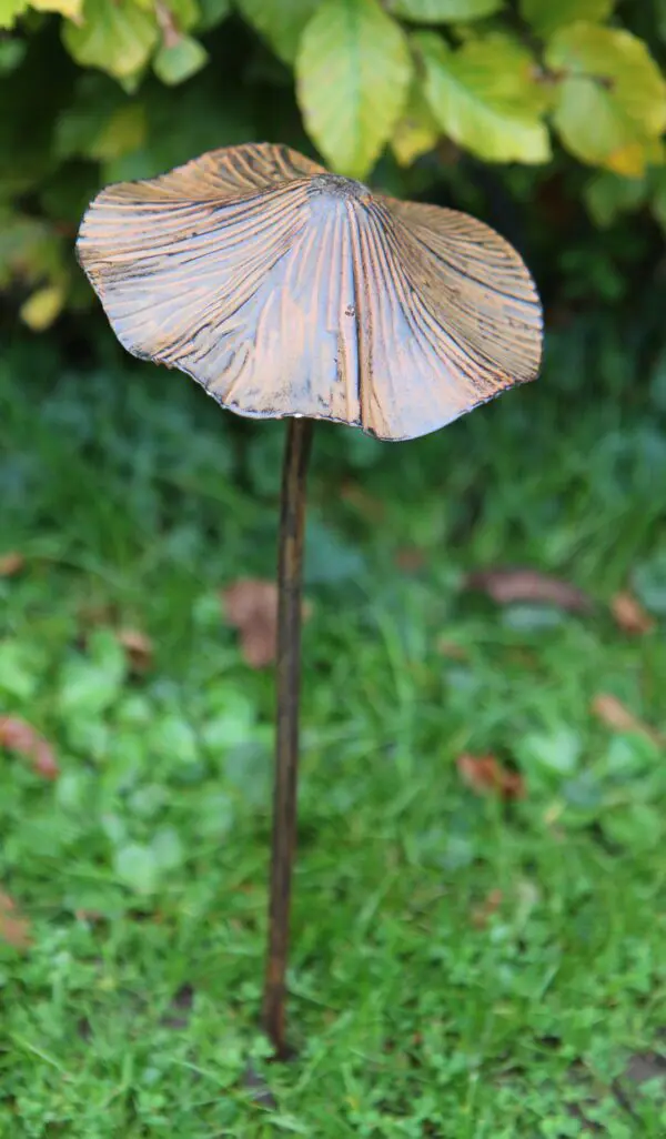 Tuinsteker paddenstoel 40cm, metaal, roestbruin PS472
