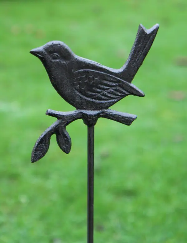 Tuinsteker vogel op tak, gietijzer SV310B
