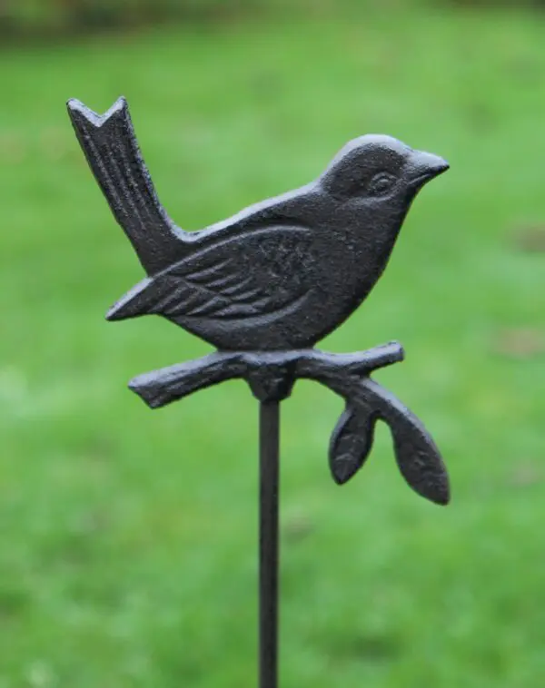 Tuinsteker vogel op tak, gietijzer SV310B - Afbeelding 2