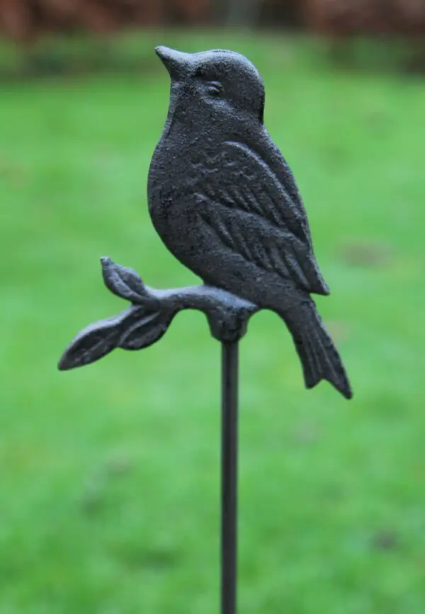 Tuinsteker vogel op tak, gietijzer SV310C - Afbeelding 2