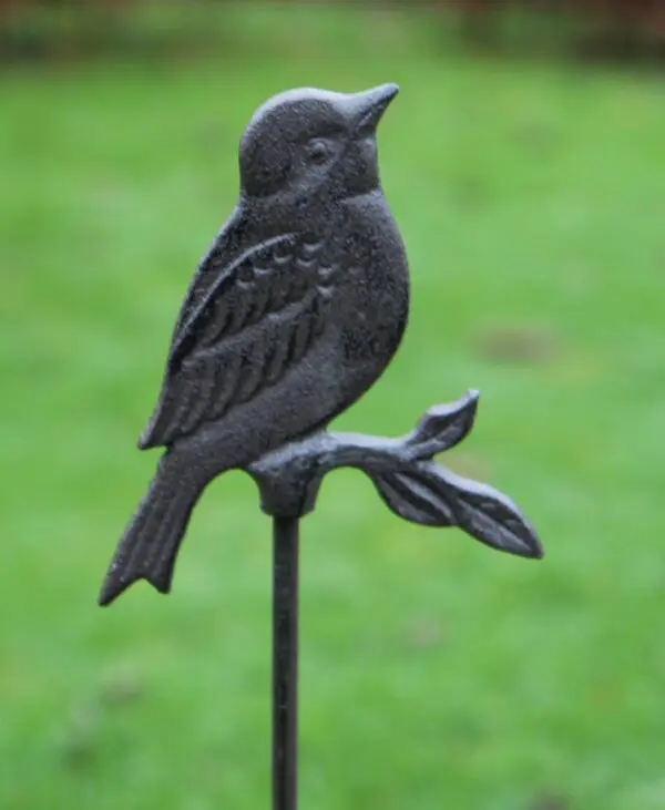 Tuinsteker vogel op tak, gietijzer SV310C