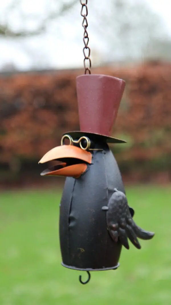 Vogelvoerhanger vogel Raaf, metaal VH2640