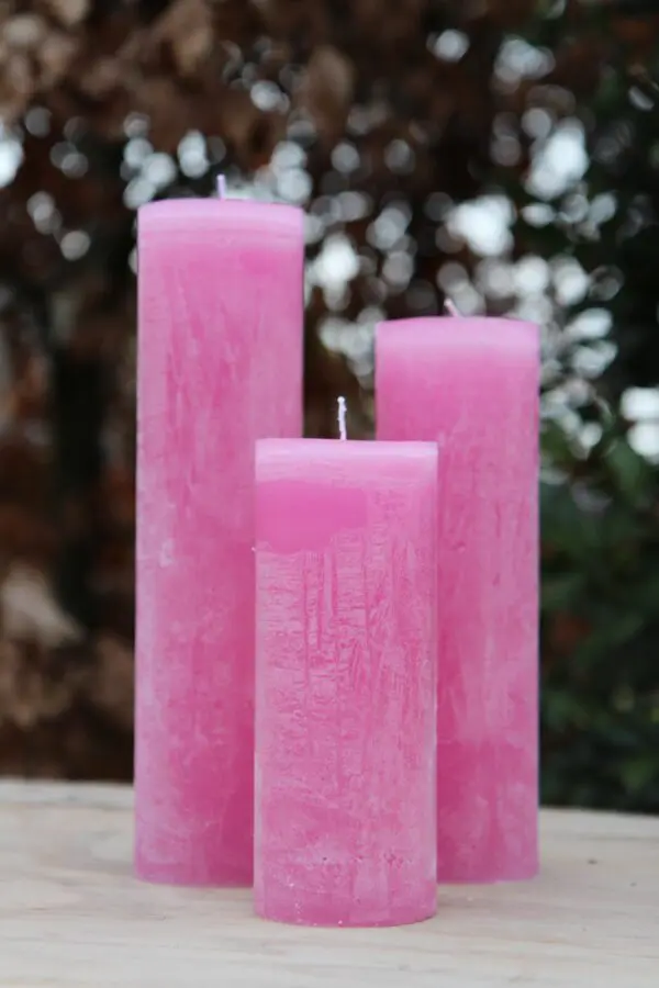Krulkaars, Bika Kaarsen, set van 3, Grenadine 333170