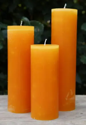 Krulkaarsen, Bika kaarsen, set van 3, Honing glad 333172