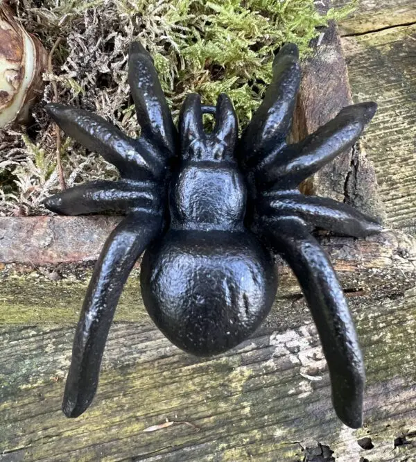 Dierenbeeld spin met ophanghaakje, gietijzer, zwart SG383