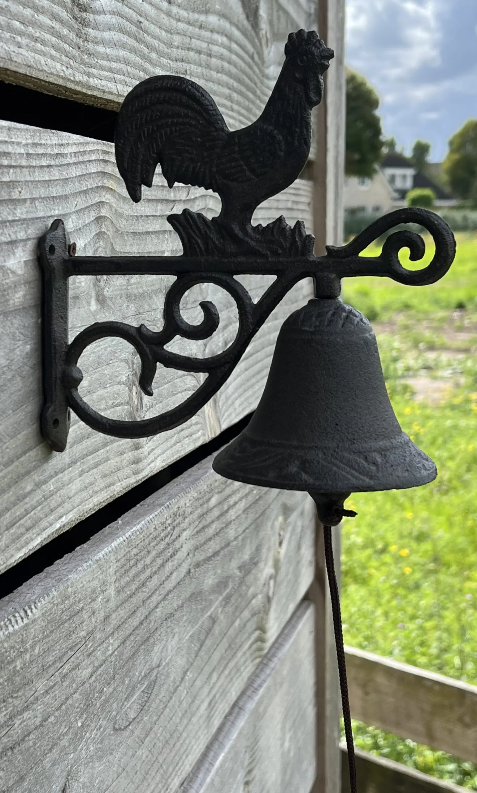 Deurbel haan, gietijzer, bruin DB1139 - Afbeelding 3