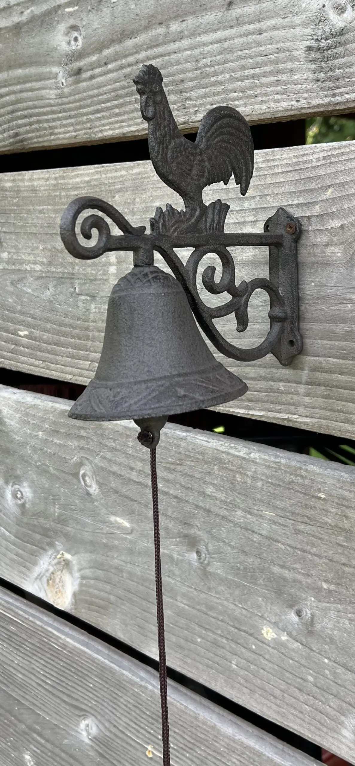 Deurbel haan, gietijzer, bruin DB1139 - Afbeelding 2