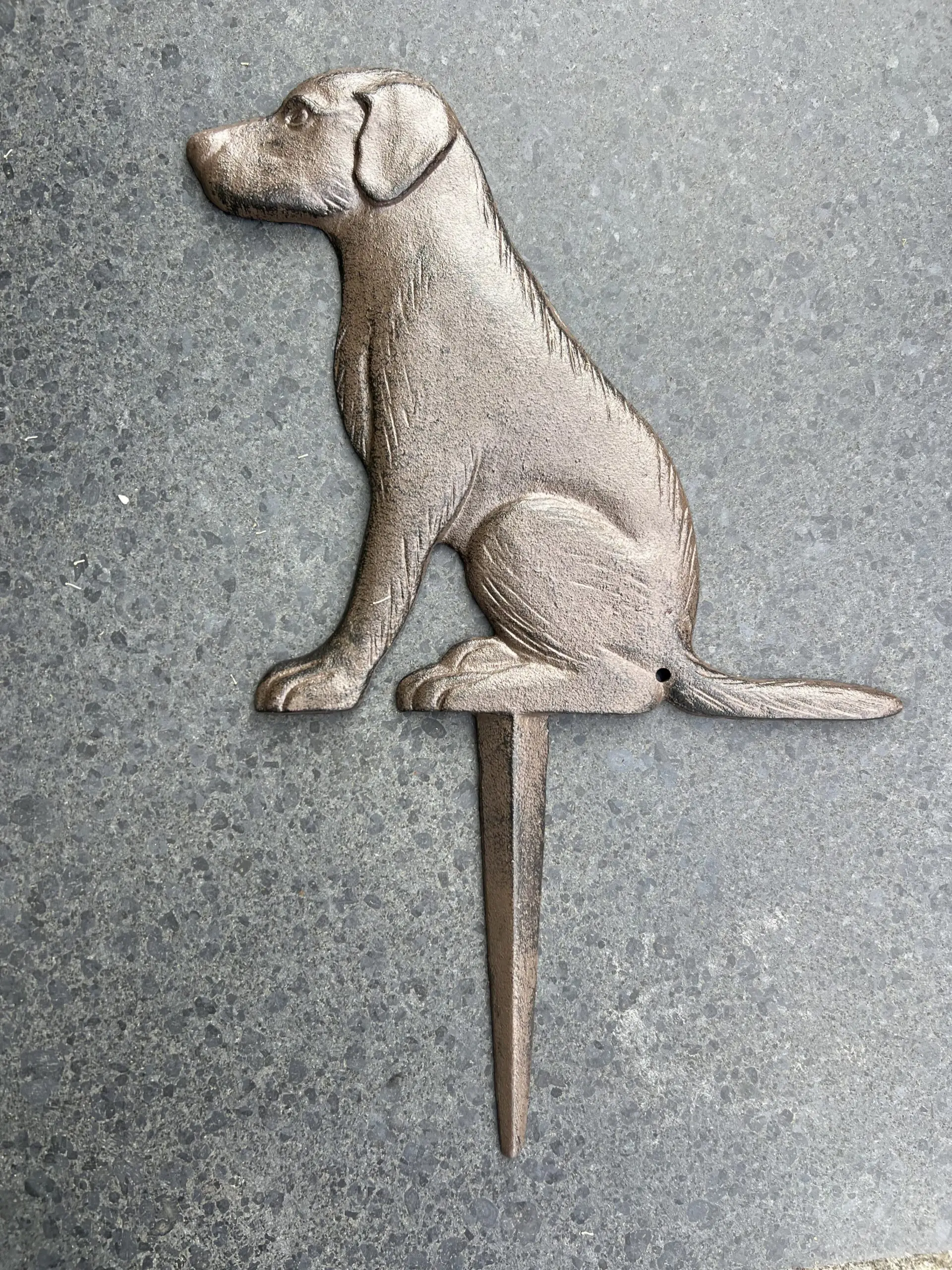 Hondenbordje: hier niet poepen of plassen, gietijzer, bruin HB105 - Afbeelding 2