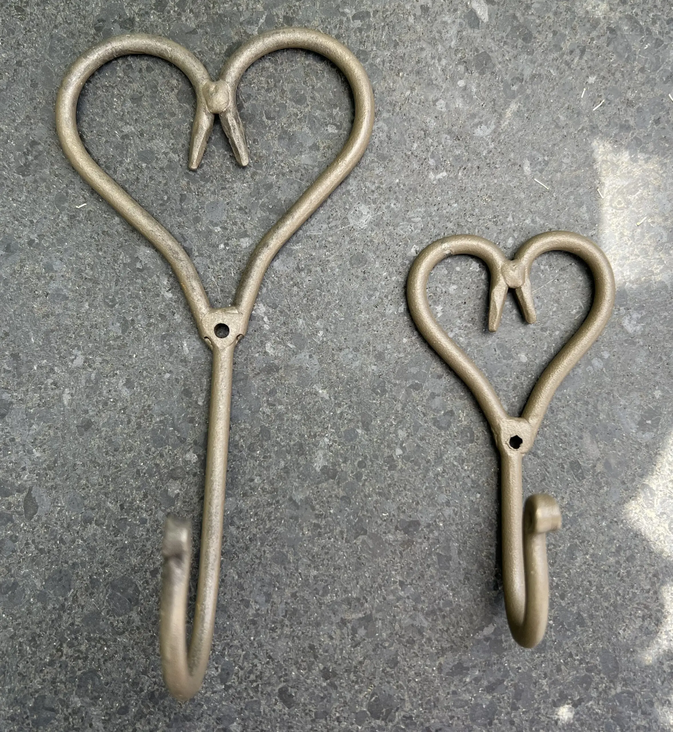 Kapstokhaak hart, metaal, grijs-bruin KH8720 - Afbeelding 5