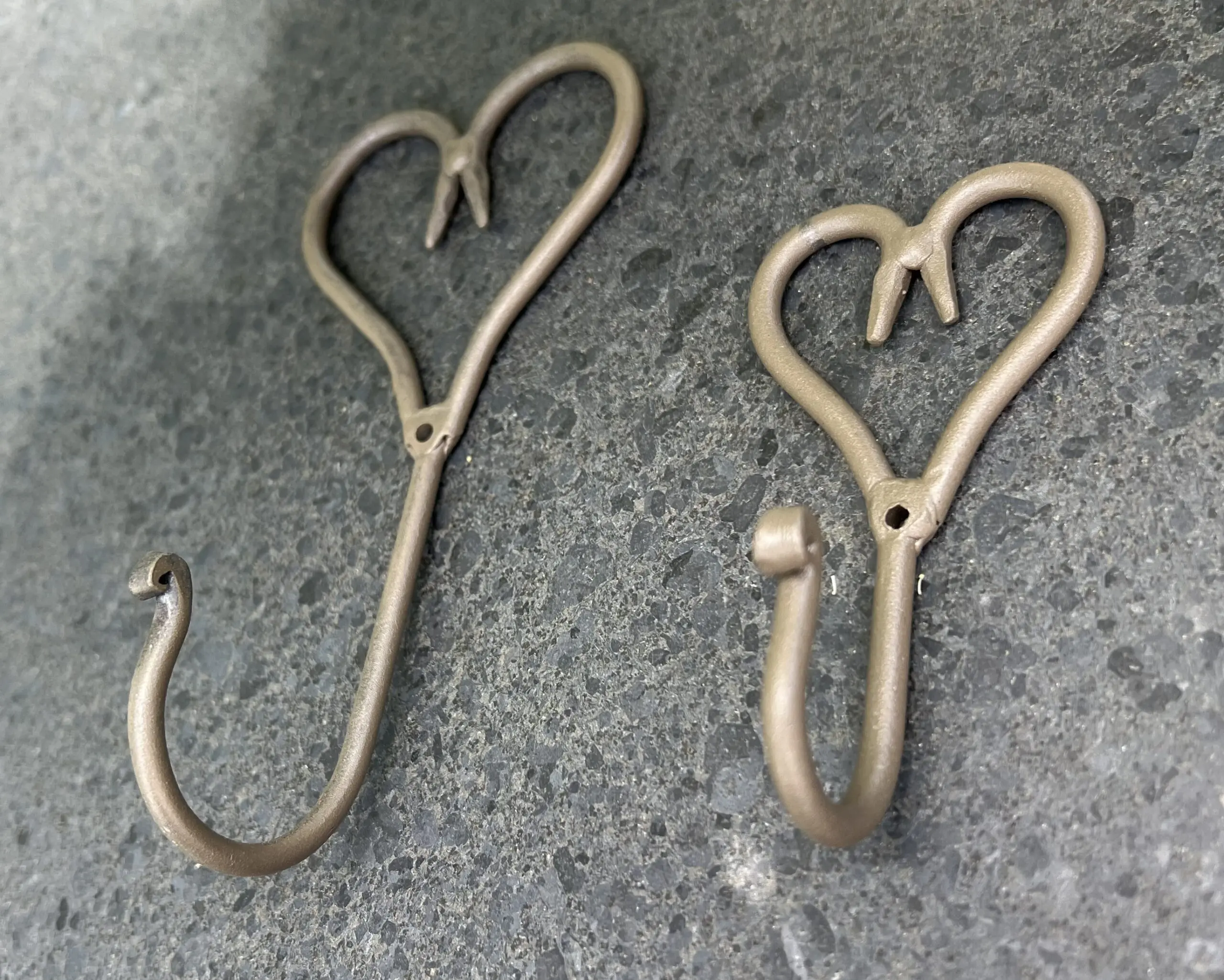 Kapstokhaak hart, metaal, grijs-bruin KH8720 - Afbeelding 4