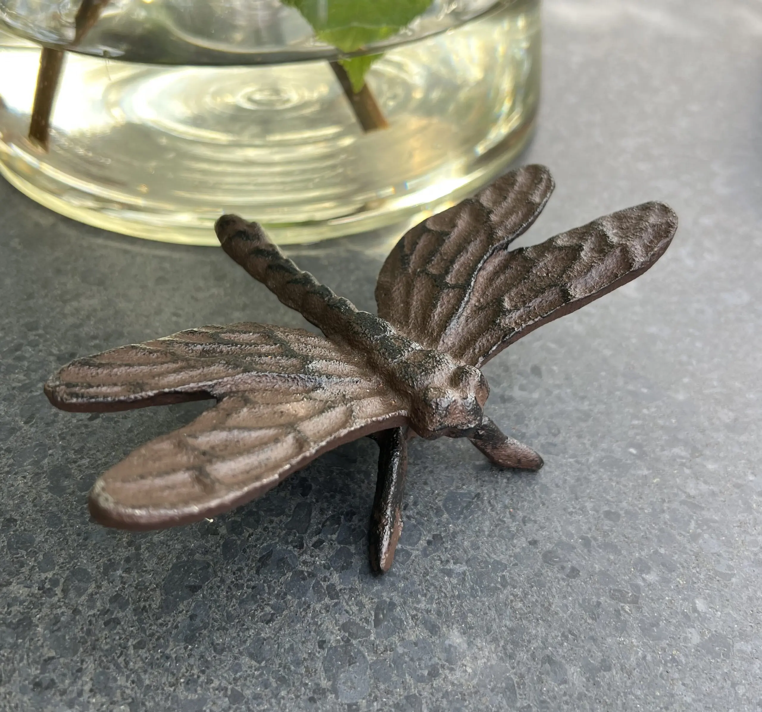 Dierenbeeld libelle, staand, gietijzer LG315