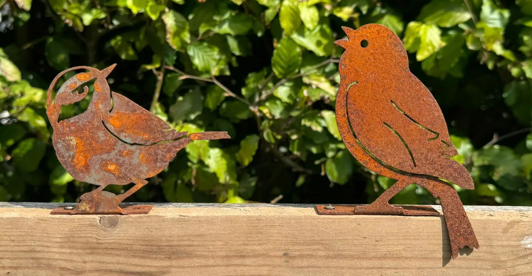 Silhouet vogel schroefbaar op schutting, roestig metaal MV144 - Afbeelding 5